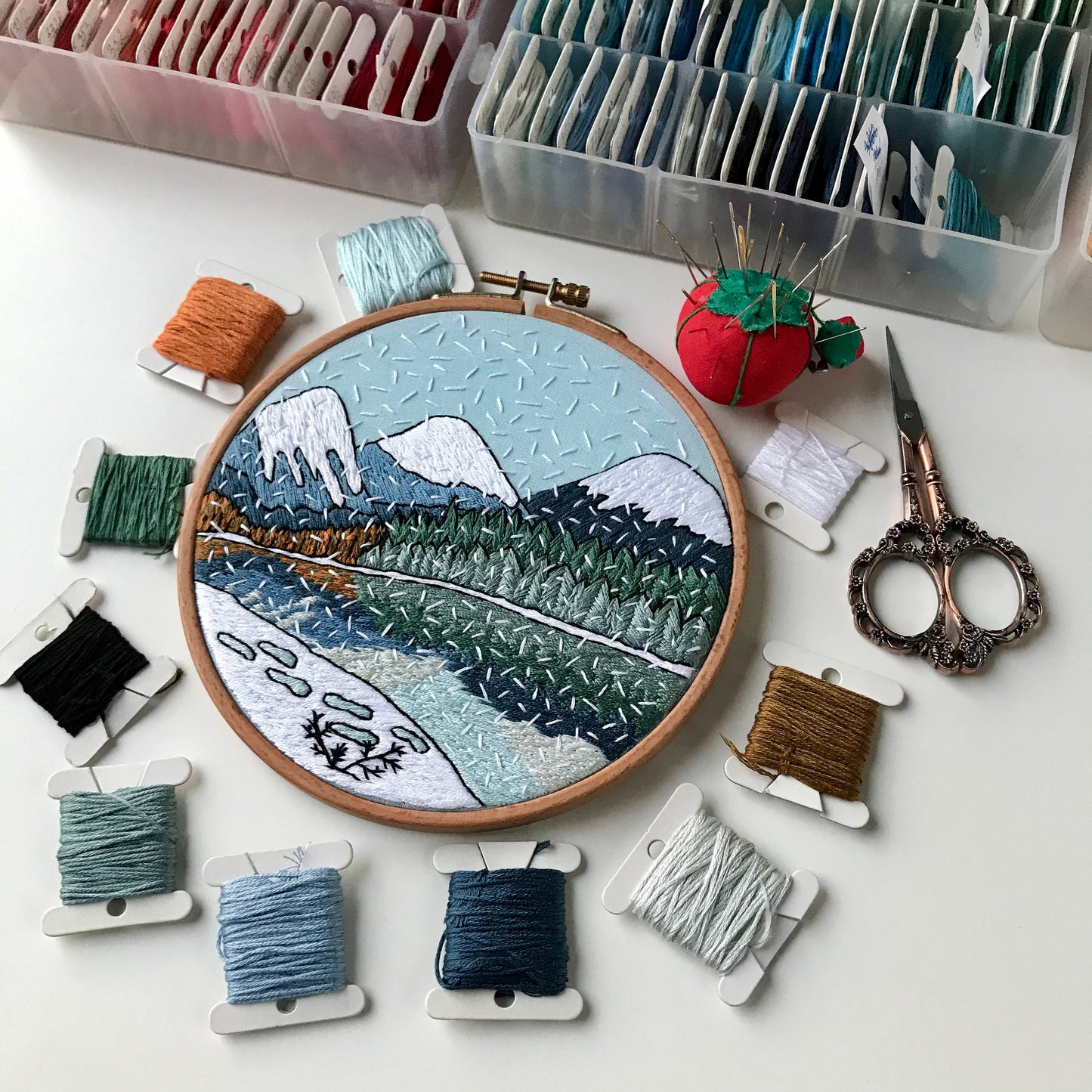 Winter Landscape - Hand Embroidery Pattern (PDF)