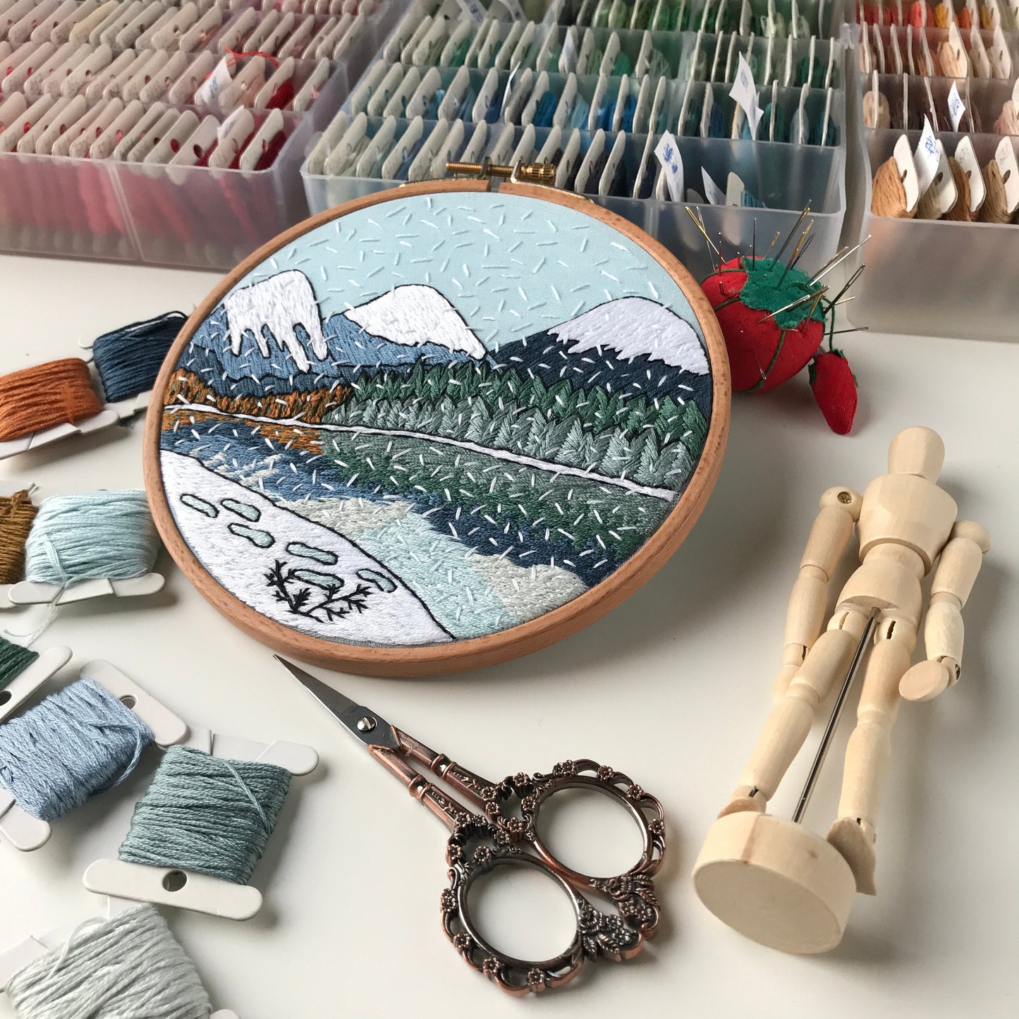 Winter Landscape - Hand Embroidery Pattern (PDF)