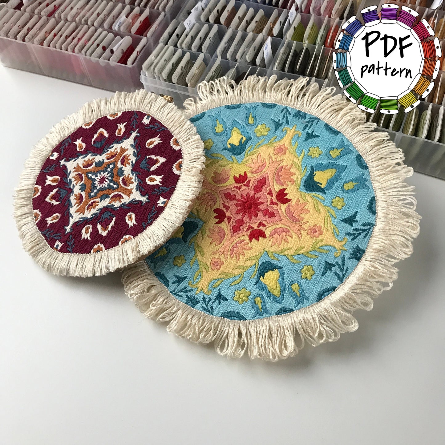 Rug, Carpet in two versions - Hand Embroidery Pattern (PDF)