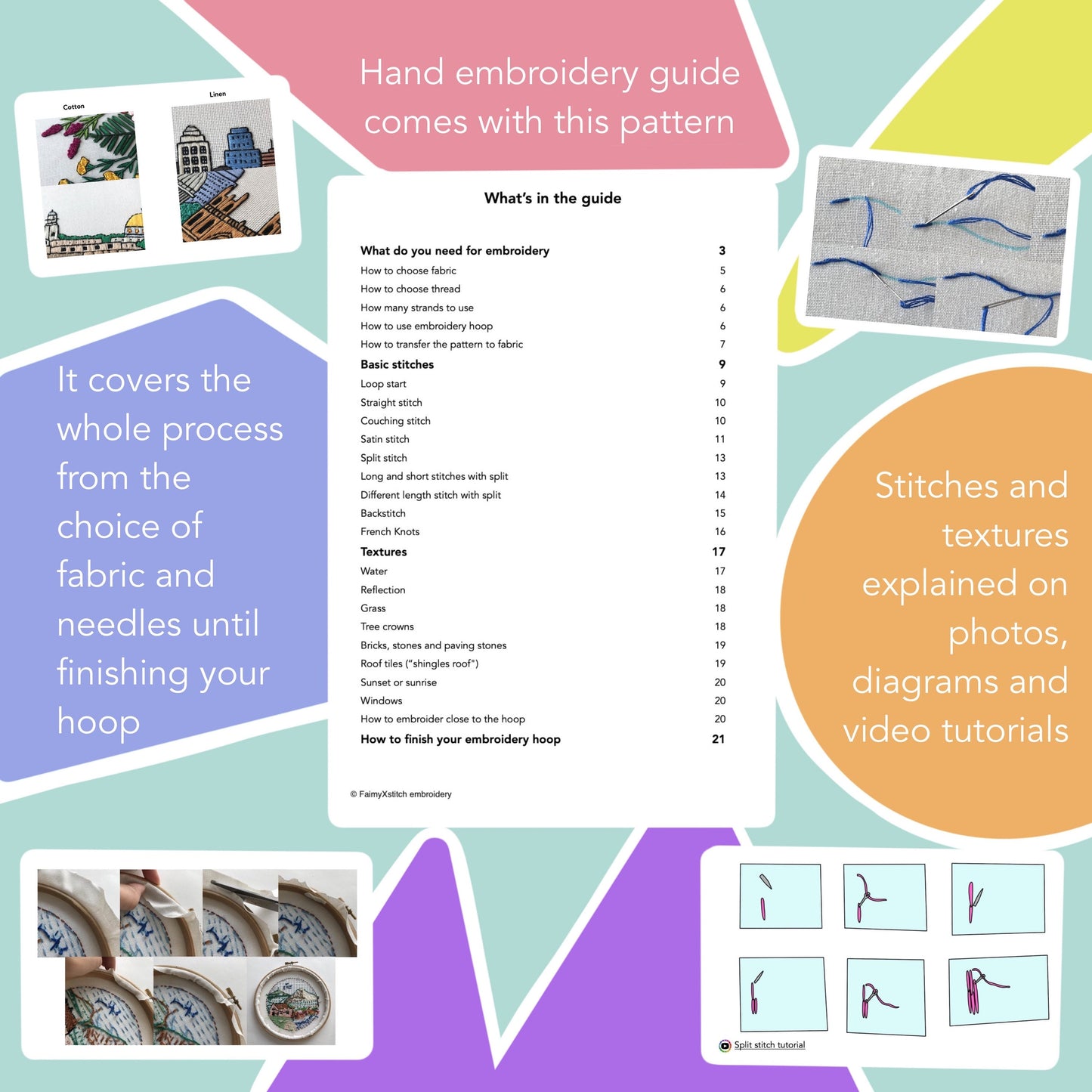Explore the world - Hand Embroidery Pattern (PDF)