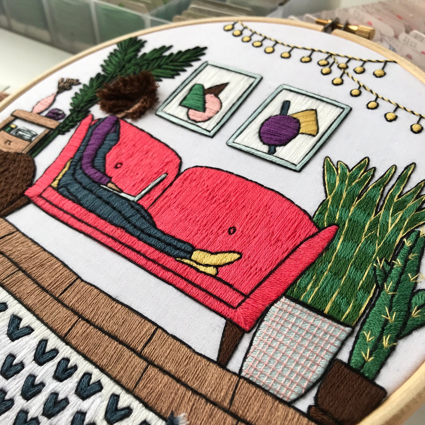 Girl in the Living Room - Hand Embroidery Pattern (PDF)