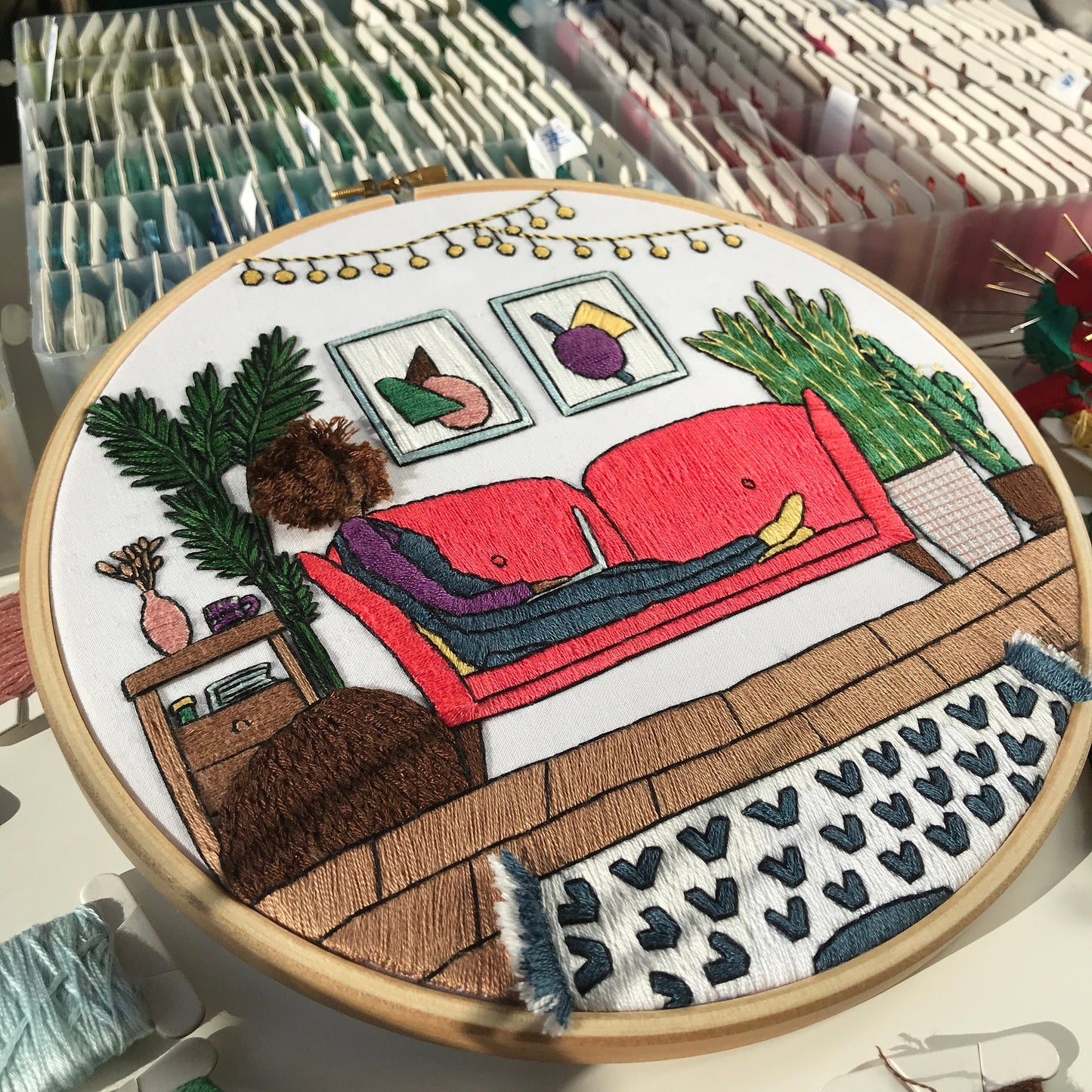 Girl in the Living Room - Hand Embroidery Pattern (PDF)