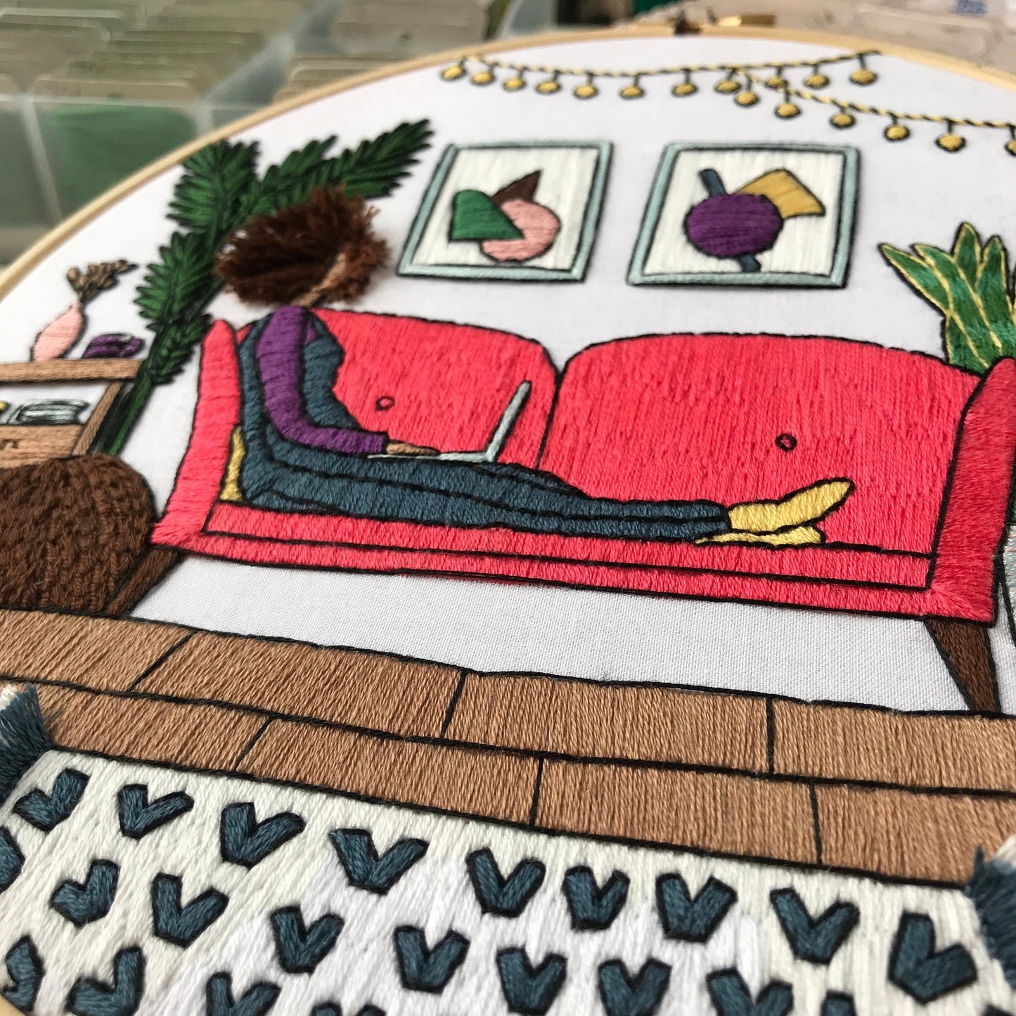 Girl in the Living Room - Hand Embroidery Pattern (PDF)