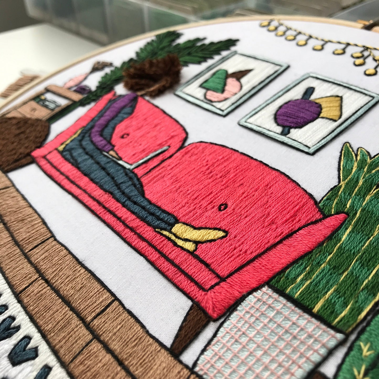 Girl in the Living Room - Hand Embroidery Pattern (PDF)