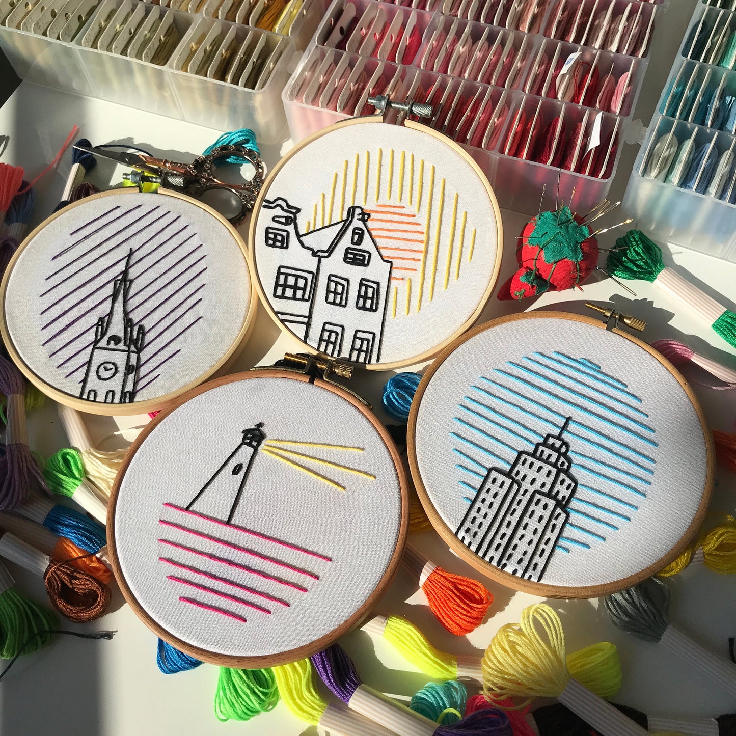 Architectural Designs, Beginner's Bundle - Hand Embroidery Pattern (PDF)