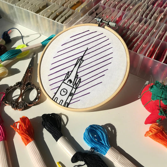 Cathedral, Architecture - Hand Embroidery Pattern (PDF) faimyxstitch.com