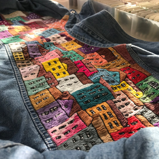 Colorful Houses - Hand Embroidery Pattern (PDF)