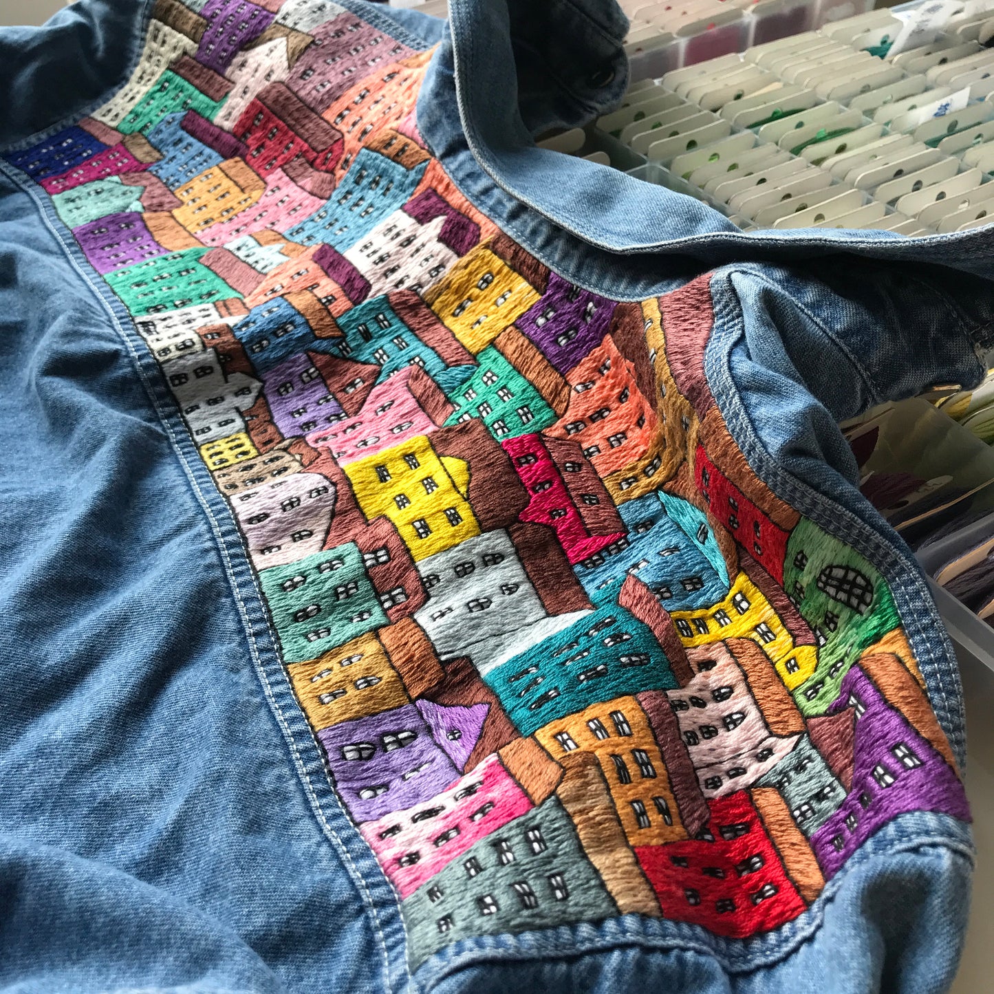 Colorful Houses - Hand Embroidery Pattern (PDF)