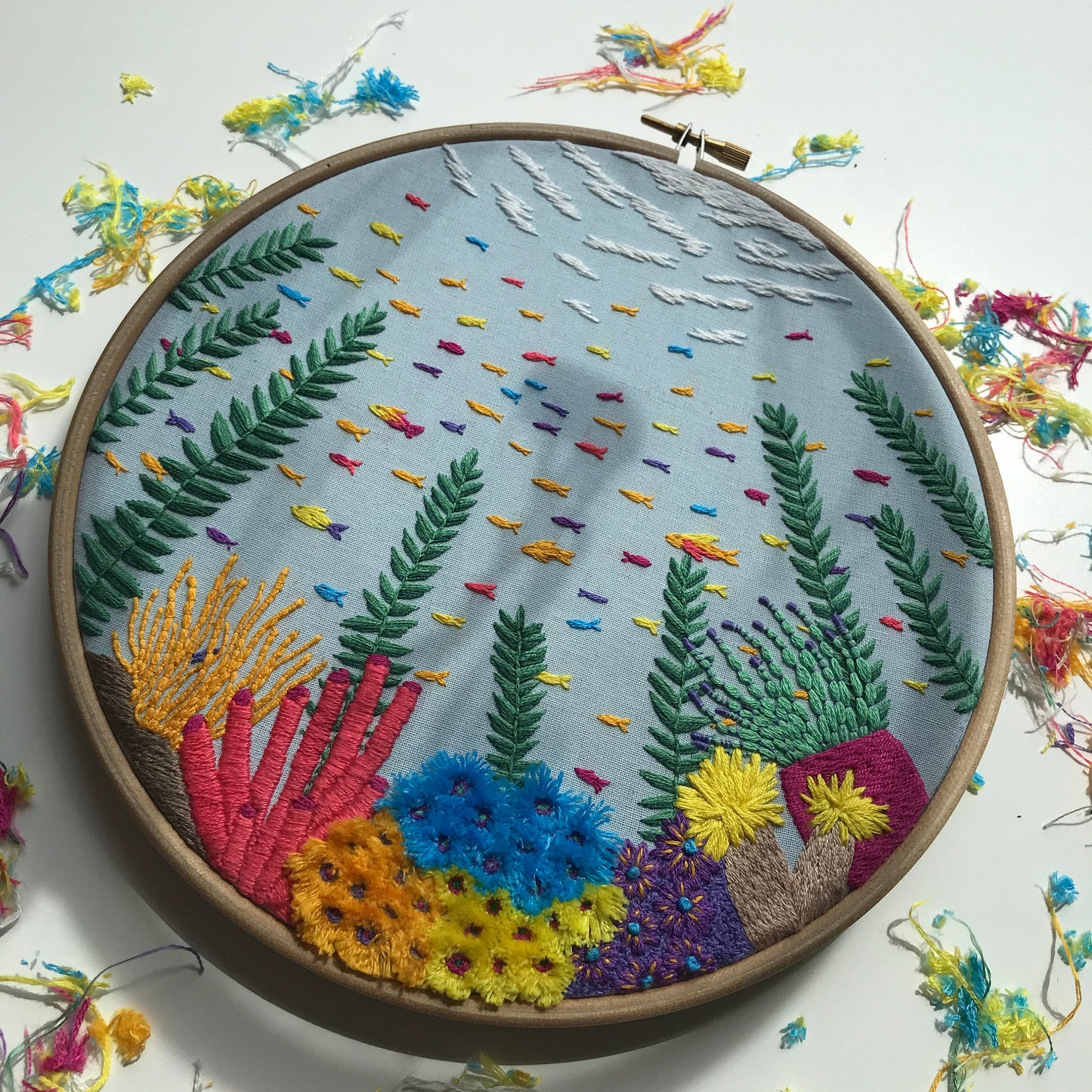 Under the Sea with 3D elements - Hand Embroidery Pattern (PDF)