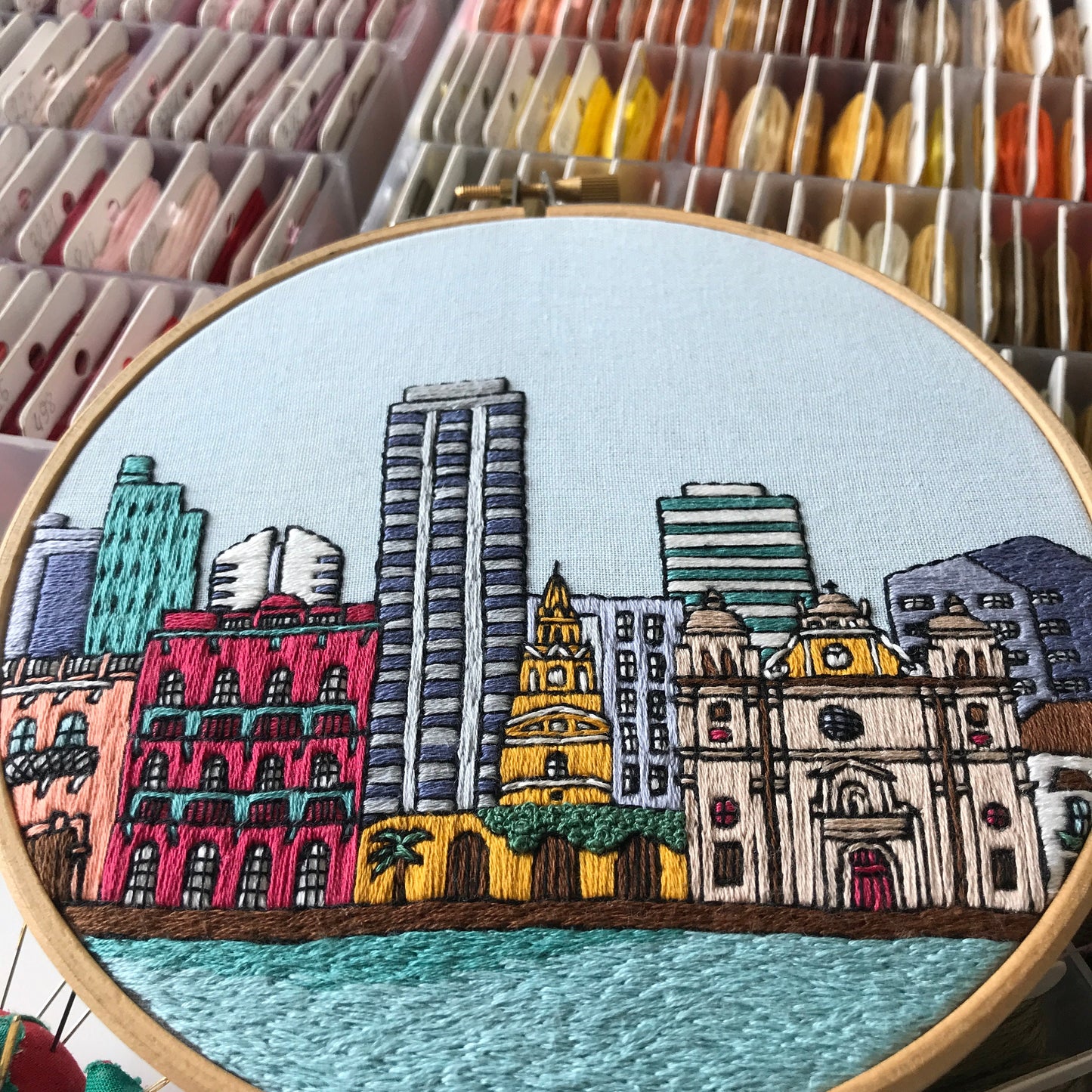 Cartagena, Colombia, Architecture - Hand Embroidery Pattern (PDF)