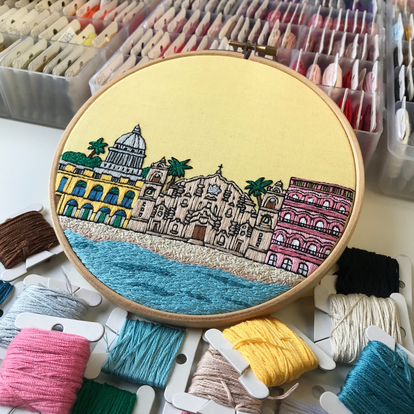Havana, Cuba, Cityscape - Hand Embroidery Pattern (PDF)