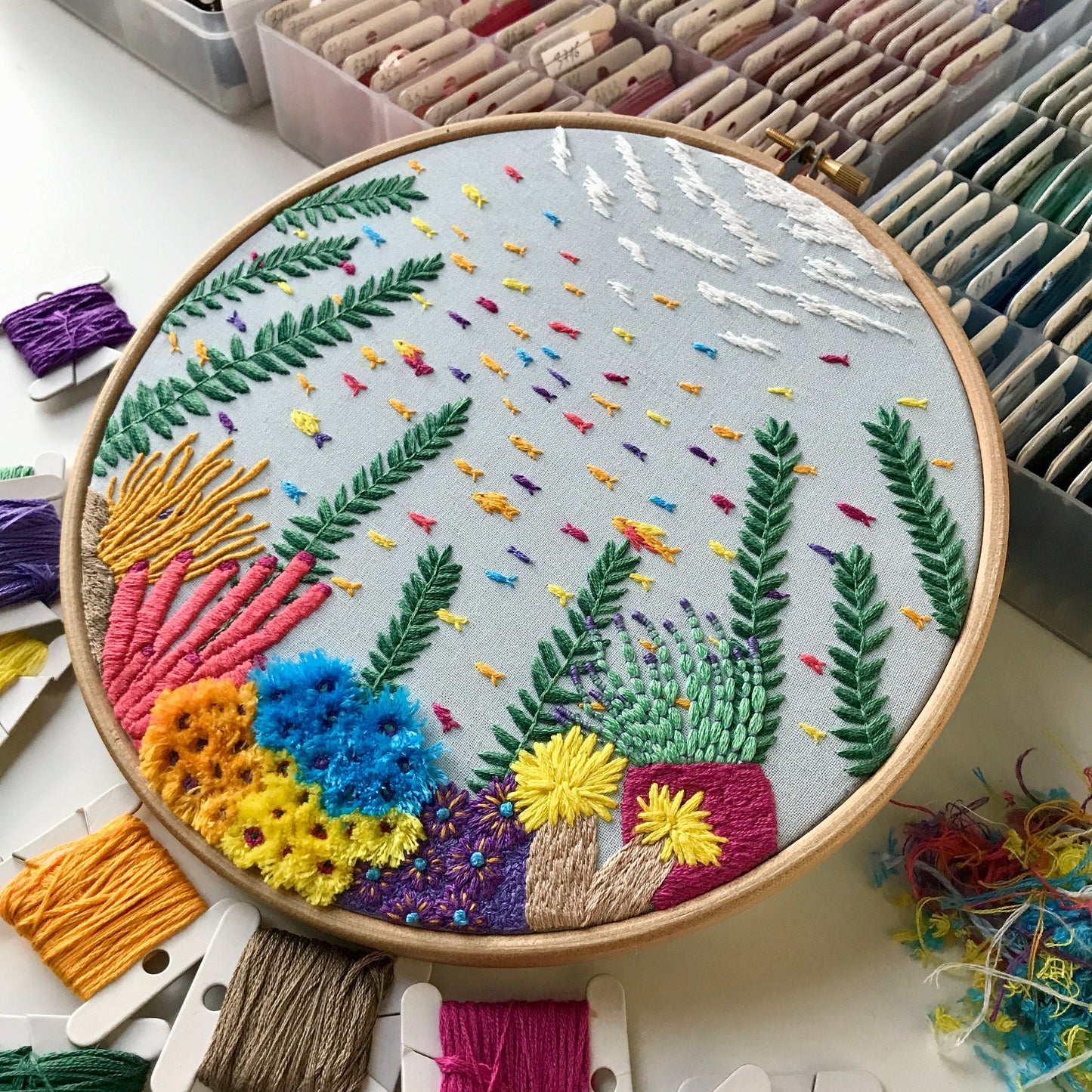 Under the Sea with 3D elements - Hand Embroidery Pattern (PDF)