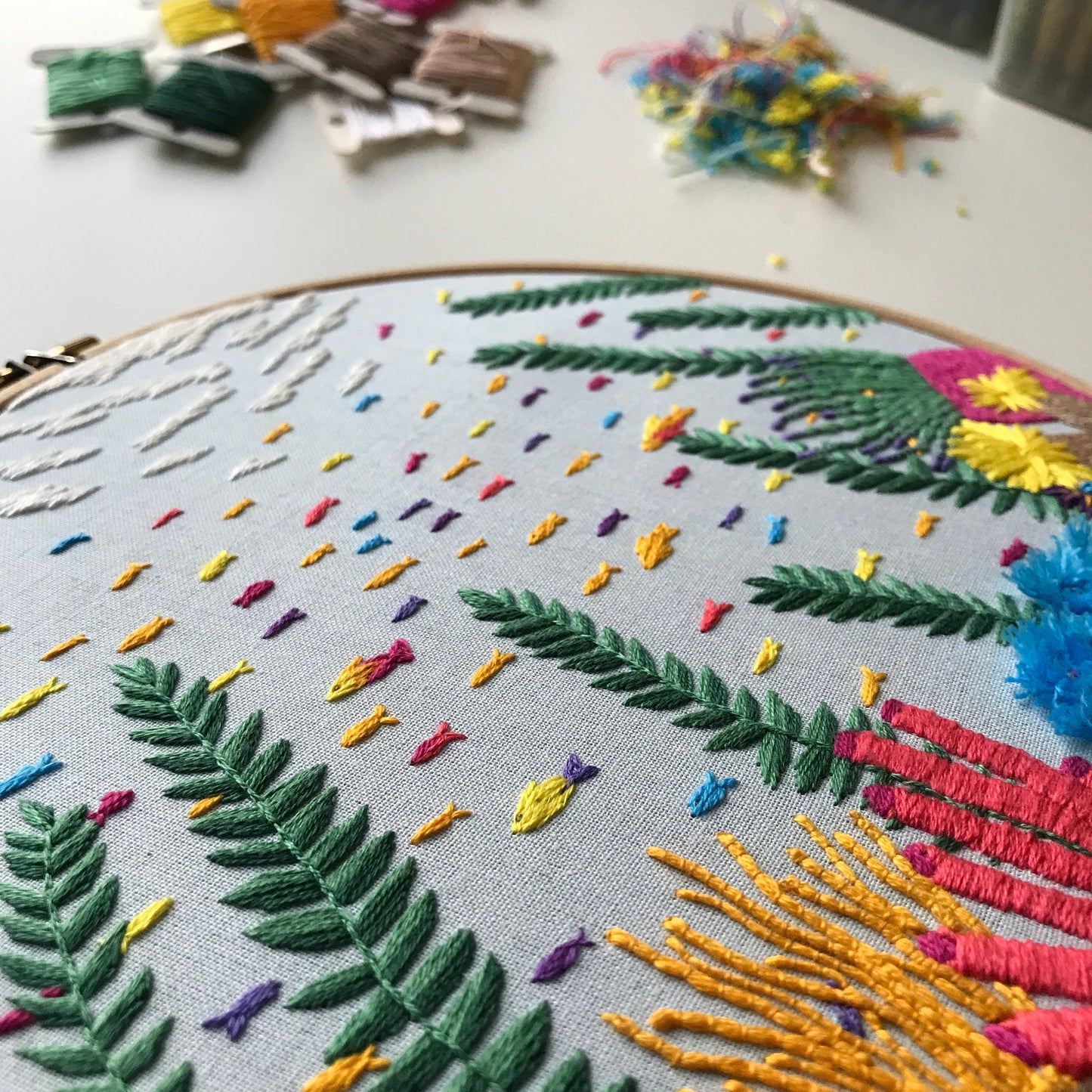Under the Sea with 3D elements - Hand Embroidery Pattern (PDF)