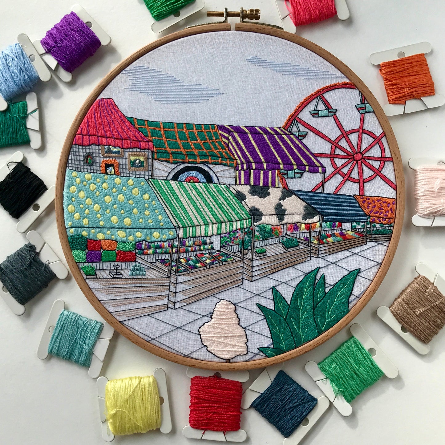 Fair Scene - Hand Embroidery Pattern (PDF)