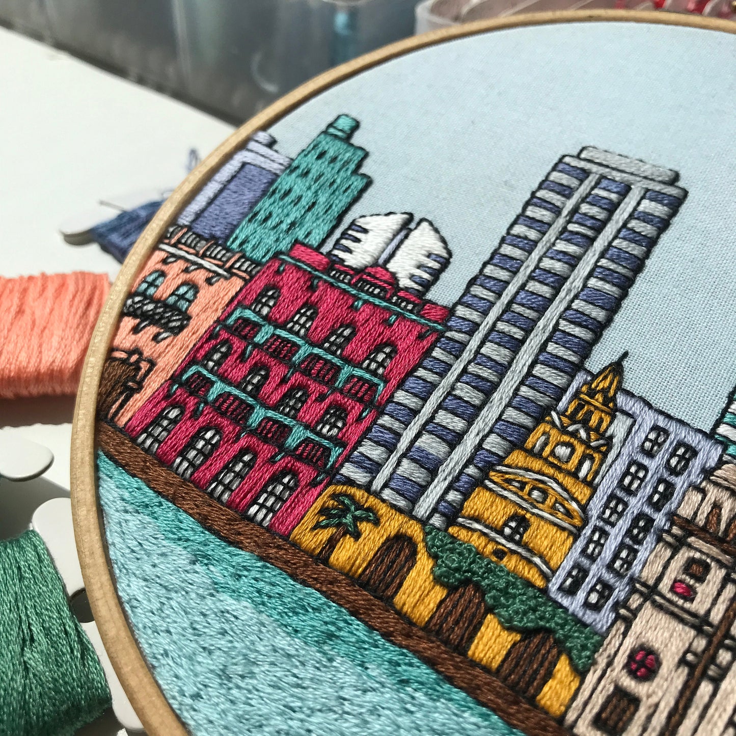 Cartagena, Colombia, Architecture - Hand Embroidery Pattern (PDF)