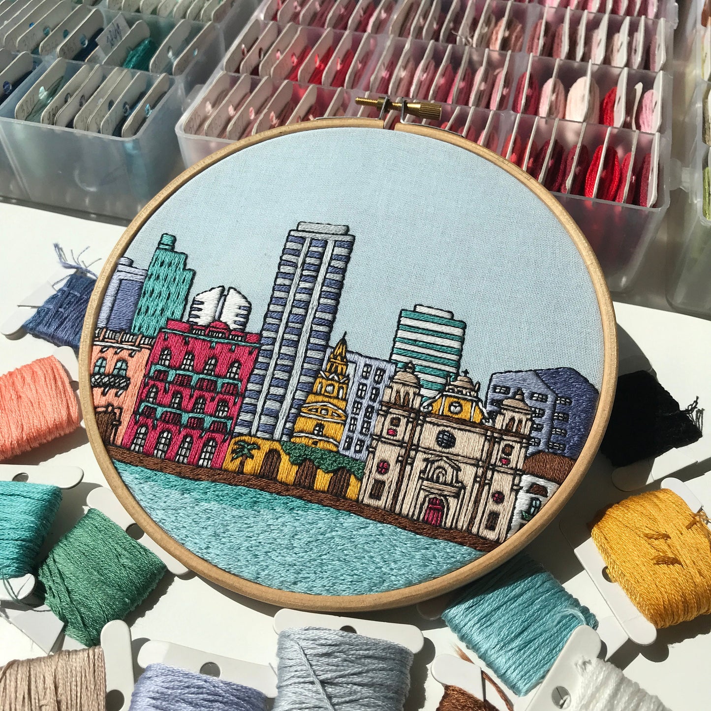 Cartagena, Colombia, Architecture - Hand Embroidery Pattern (PDF)