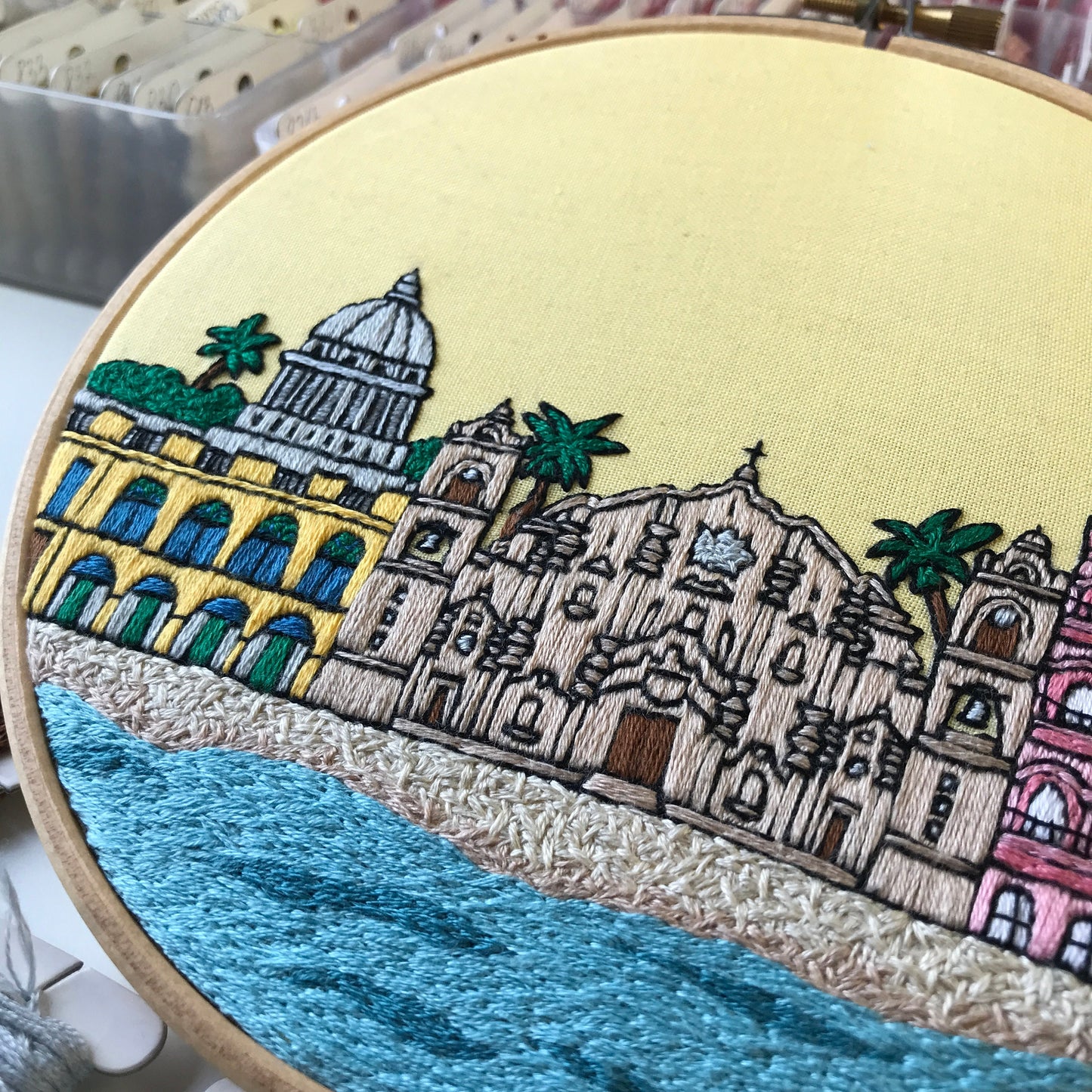 Havana, Cuba, Cityscape - Hand Embroidery Pattern (PDF)