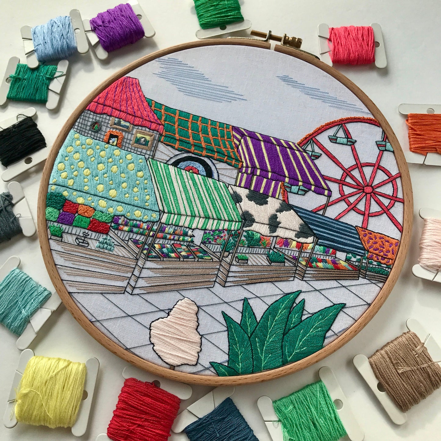 Fair Scene - Hand Embroidery Pattern (PDF)
