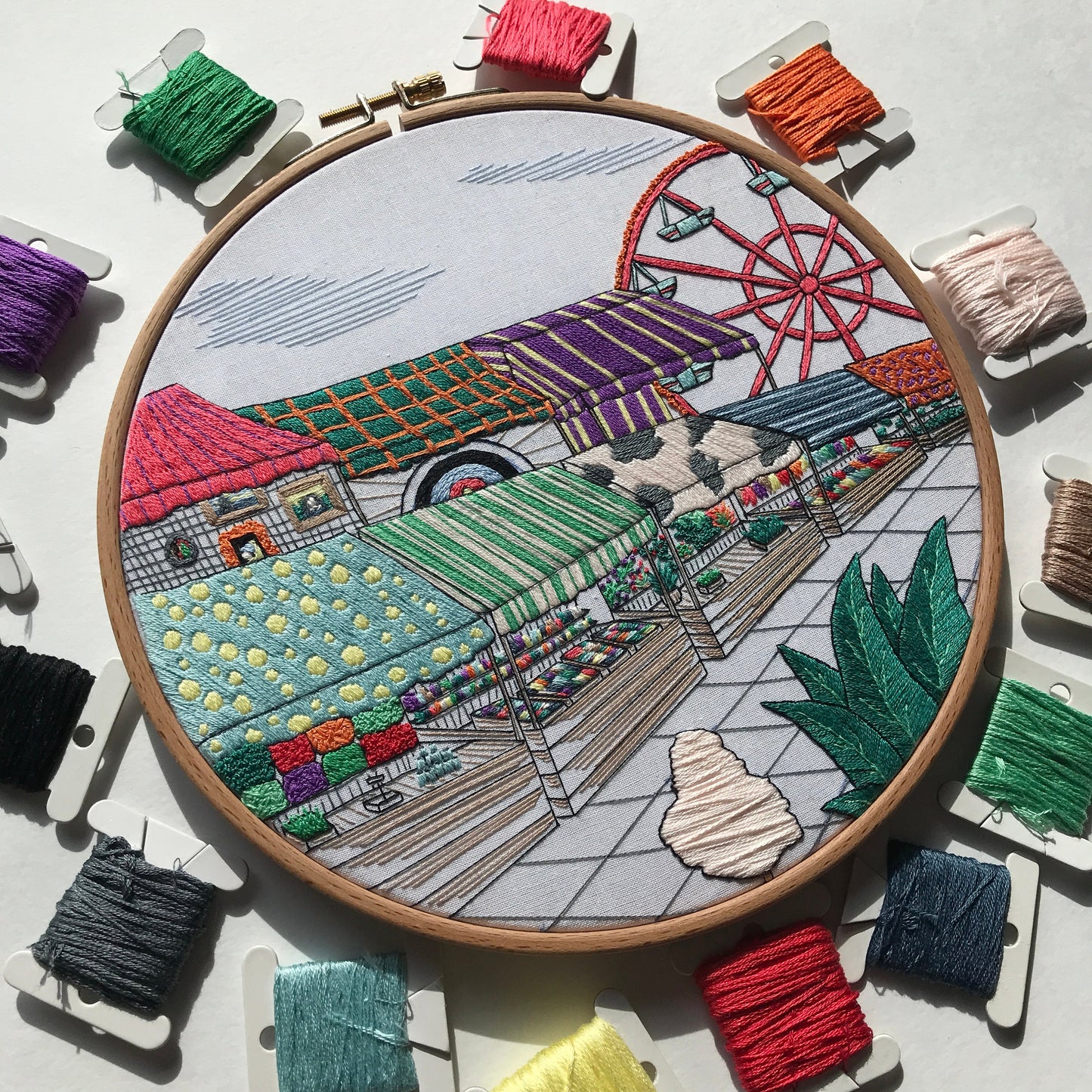 Fair Scene - Hand Embroidery Pattern (PDF)