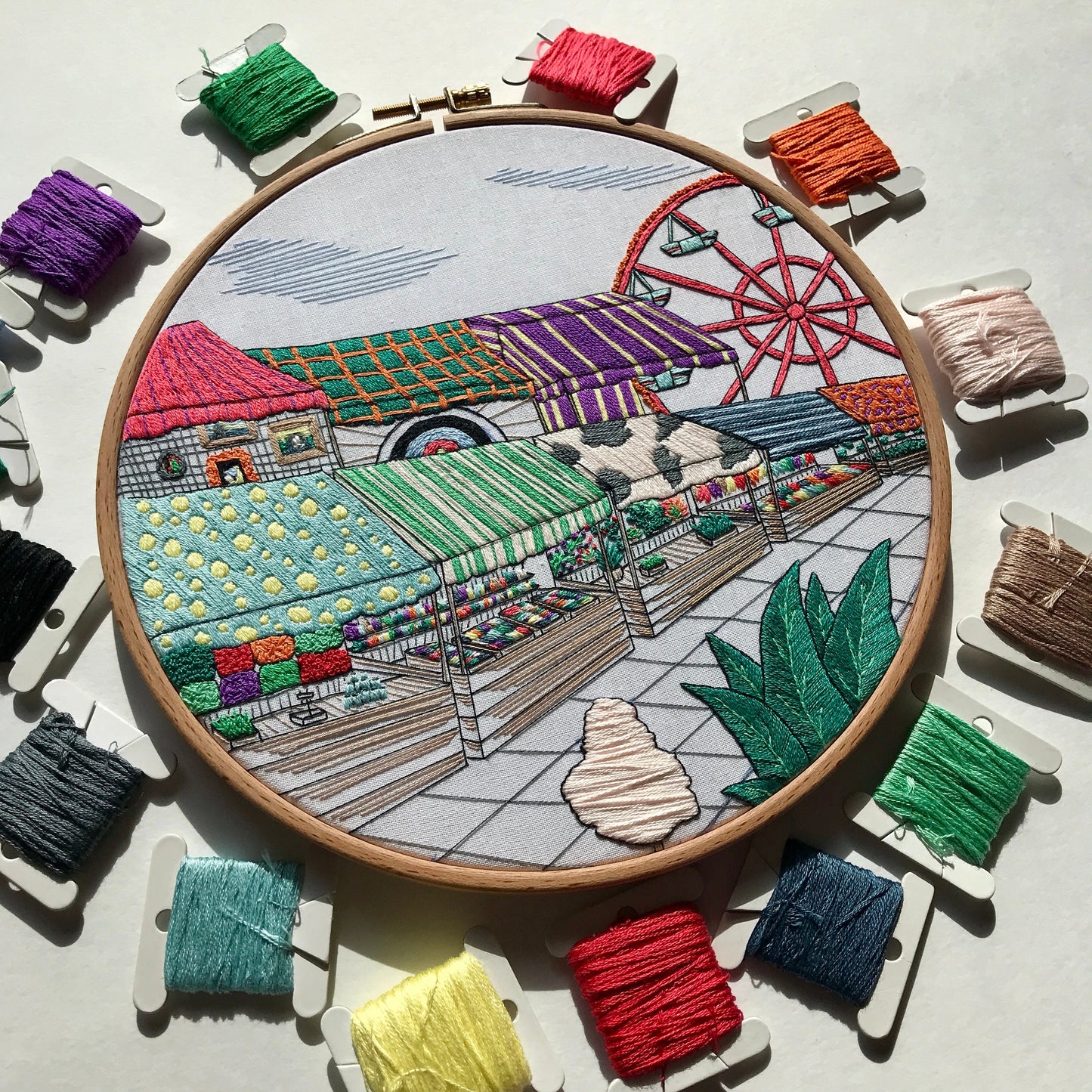 Fair Scene - Hand Embroidery Pattern (PDF)
