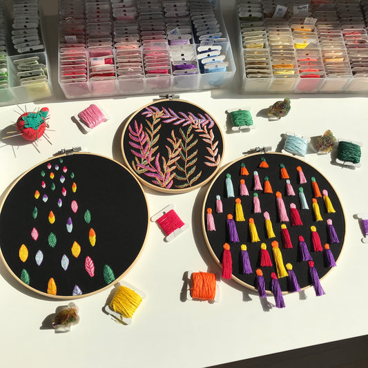 Black and Bright Bundle - Hand Embroidery Pattern (PDF)