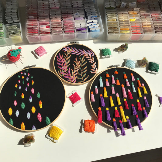 Black and Bright Bundle - Hand Embroidery Pattern (PDF) faimyxstitch.com