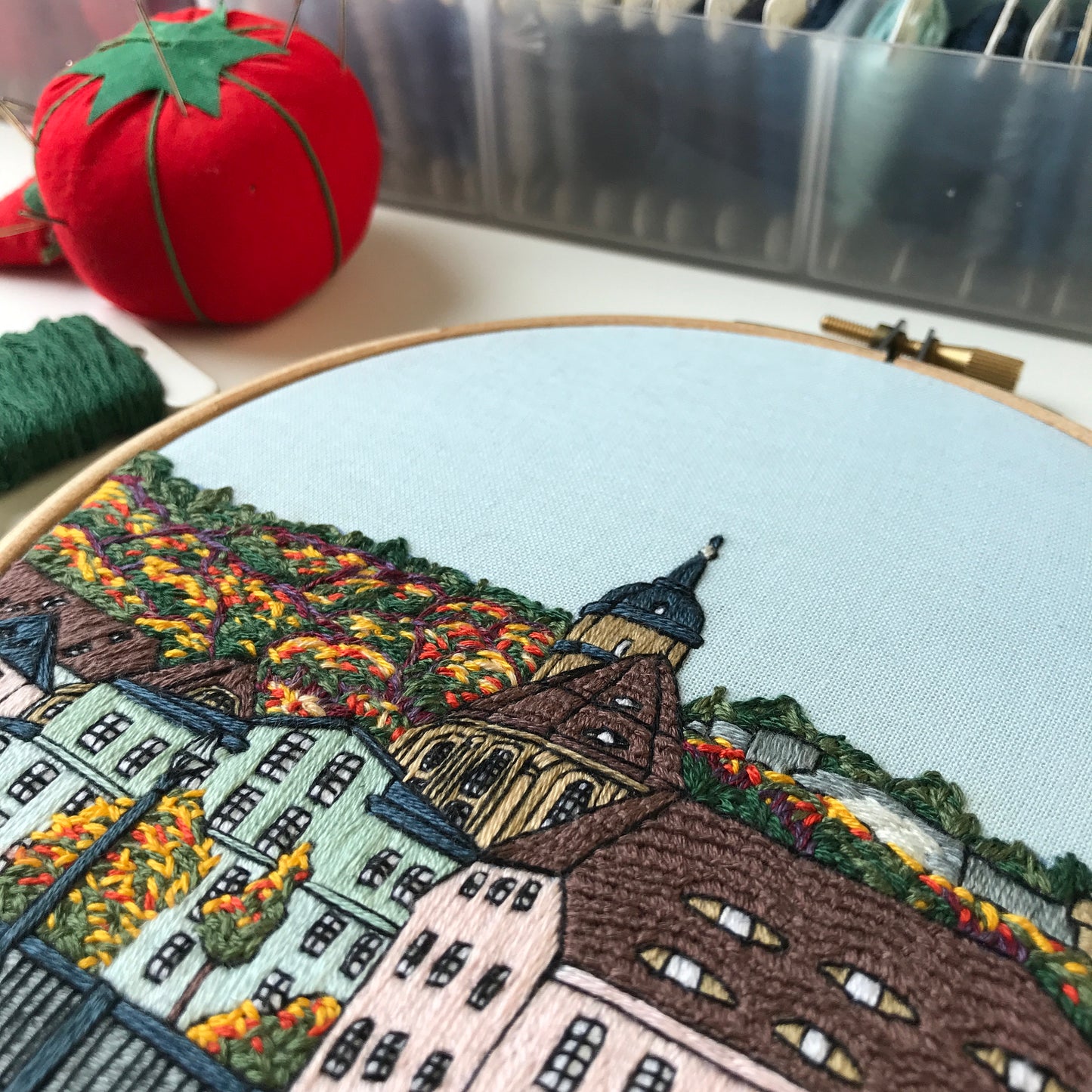 Königstein, Germany, Forest and Fortress - Hand Embroidery Pattern (PDF)