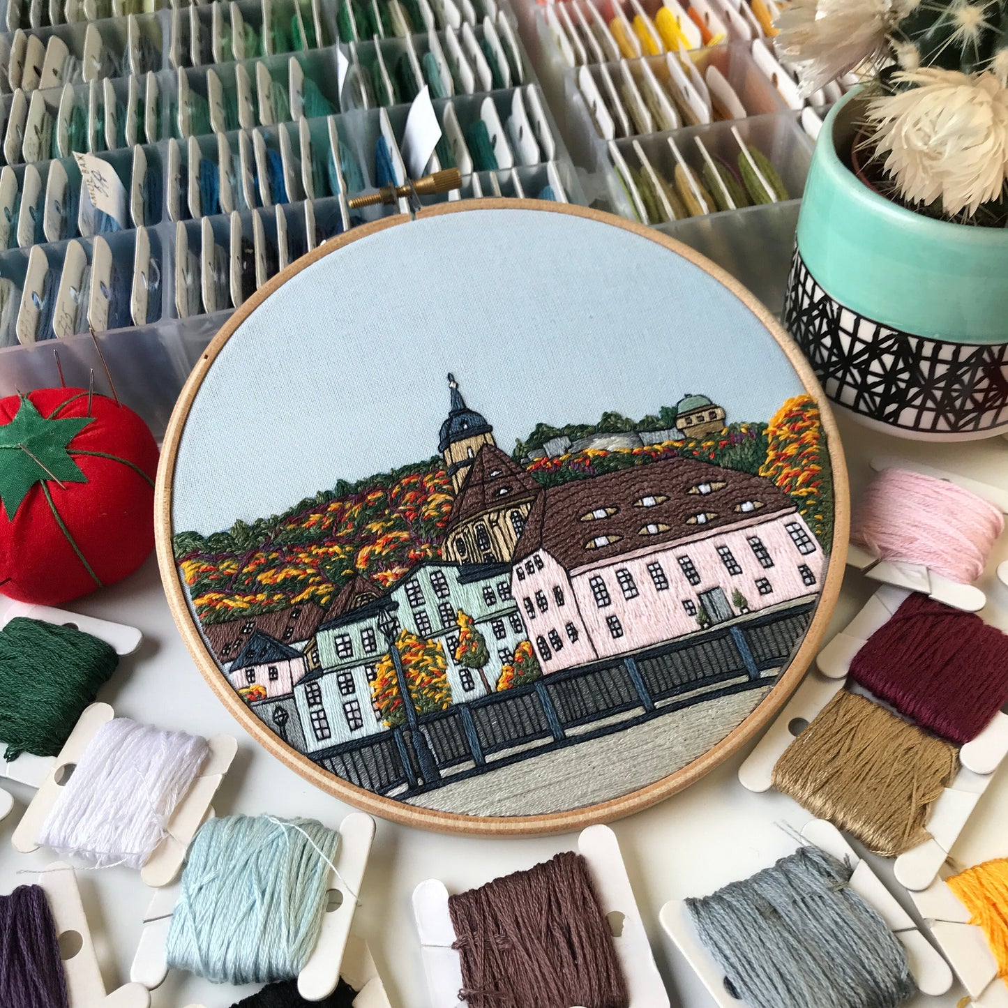 Königstein, Germany, Forest and Fortress - Hand Embroidery Pattern (PDF)