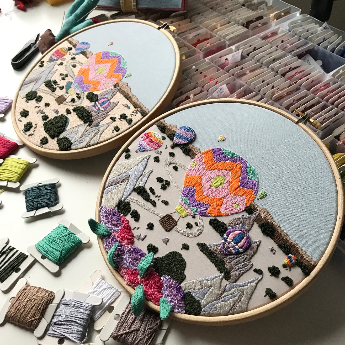 Hot Air Balloons, Cappadocia, Turkey - Hand Embroidery Pattern (PDF)