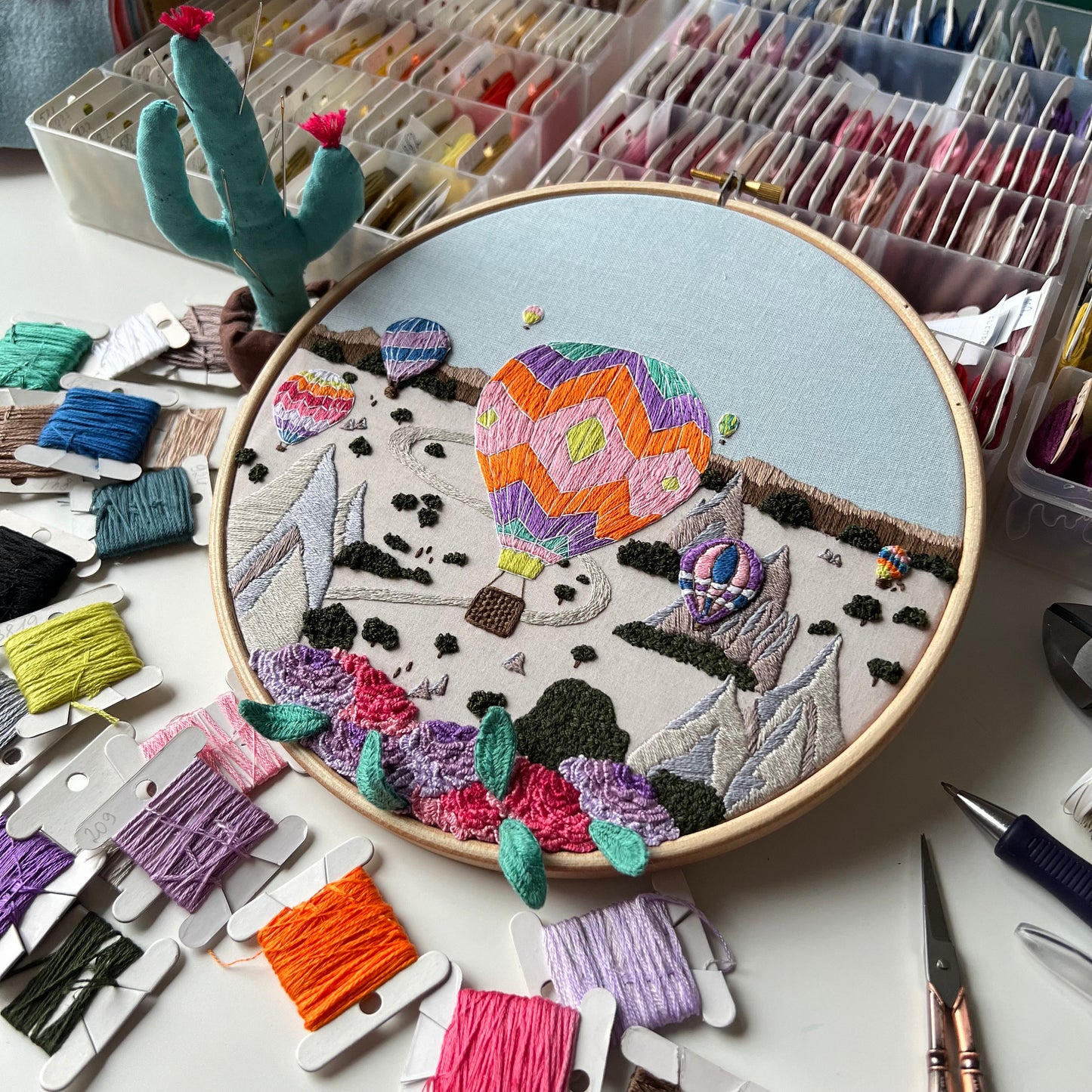 Hot Air Balloons, Cappadocia, Turkey - Hand Embroidery Pattern (PDF)