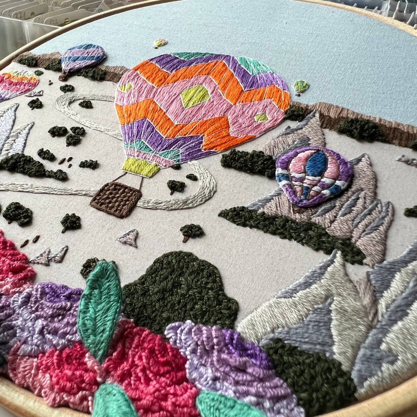Hot Air Balloons, Cappadocia, Turkey - Hand Embroidery Pattern (PDF) faimyxstitch.com