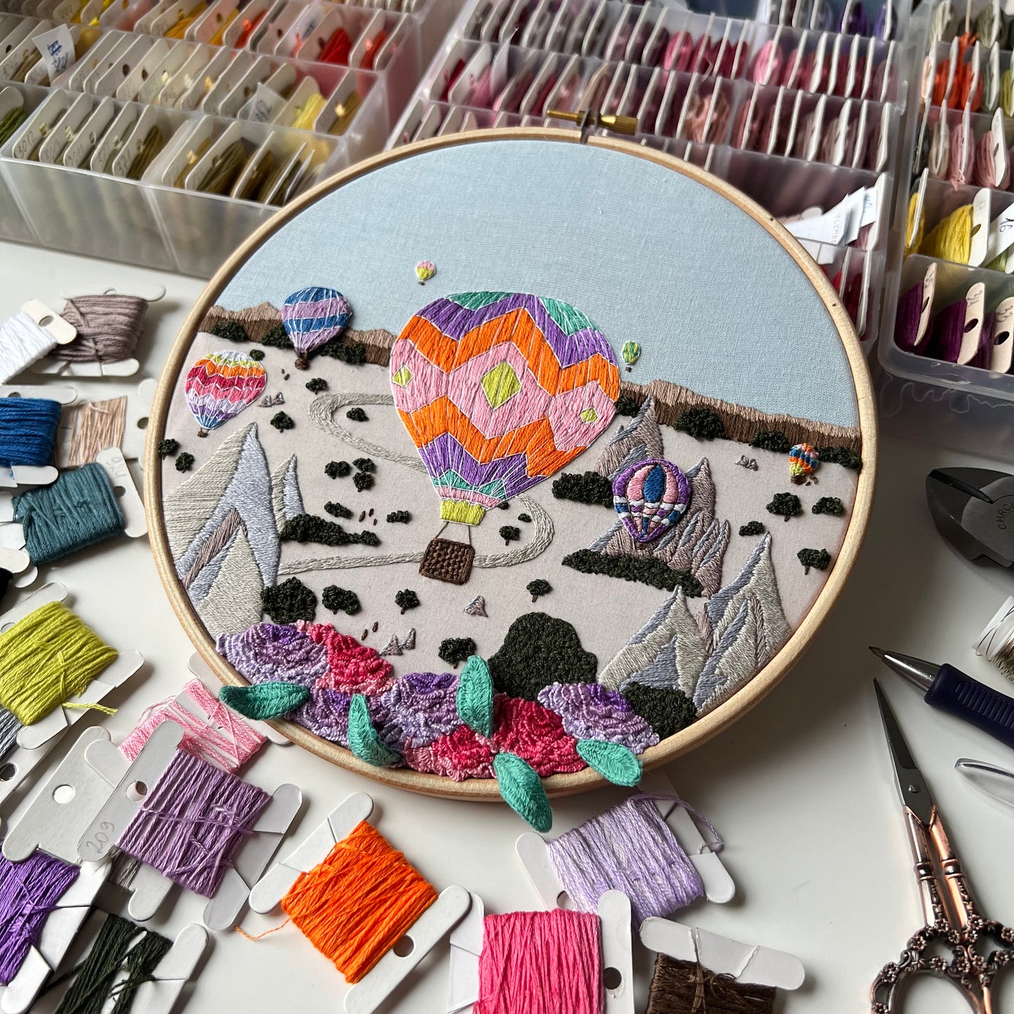 Hot Air Balloons, Cappadocia, Turkey - Hand Embroidery Pattern (PDF)