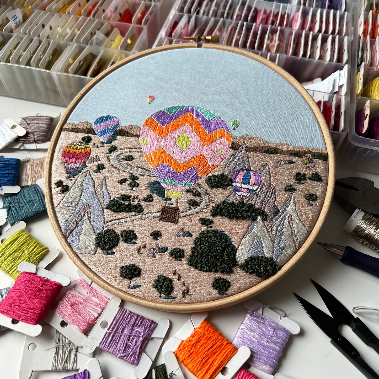 Hot Air Balloons, Cappadocia, Turkey - Hand Embroidery Pattern (PDF)