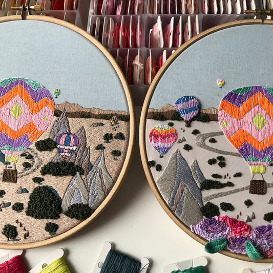 Hot Air Balloons, Cappadocia, Turkey - Hand Embroidery Pattern (PDF)