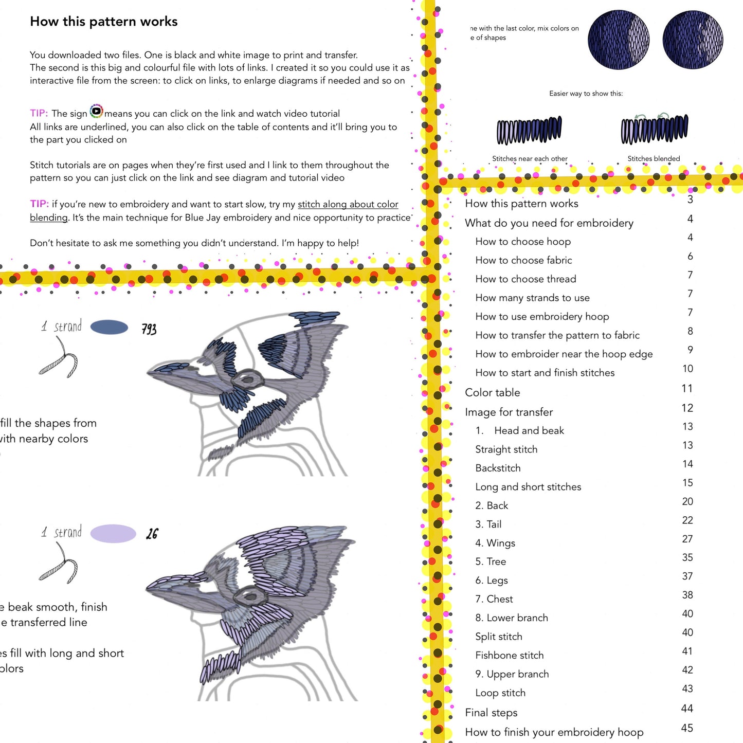 Blue Jay - Hand Embroidery Pattern (PDF)