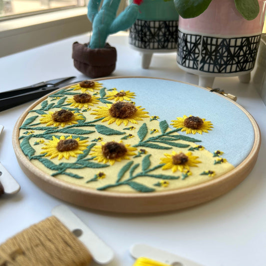 Sunflower Field - Hand Embroidery Pattern (PDF)