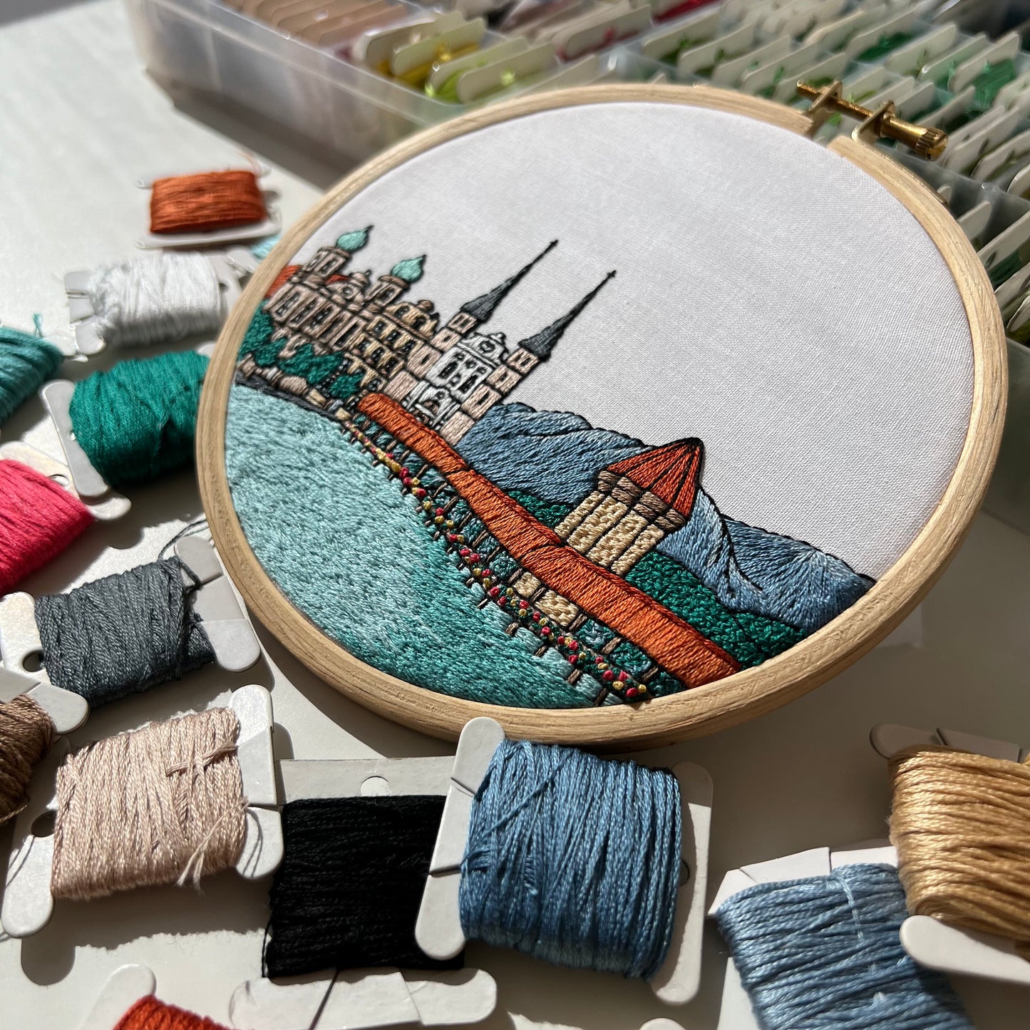 Lucerne, Switzerland, Cityscape - Hand Embroidery Pattern (PDF)