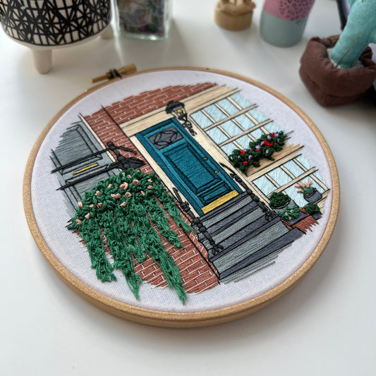 Amsterdam Door - Hand Embroidery Pattern (PDF) faimyxstitch.com