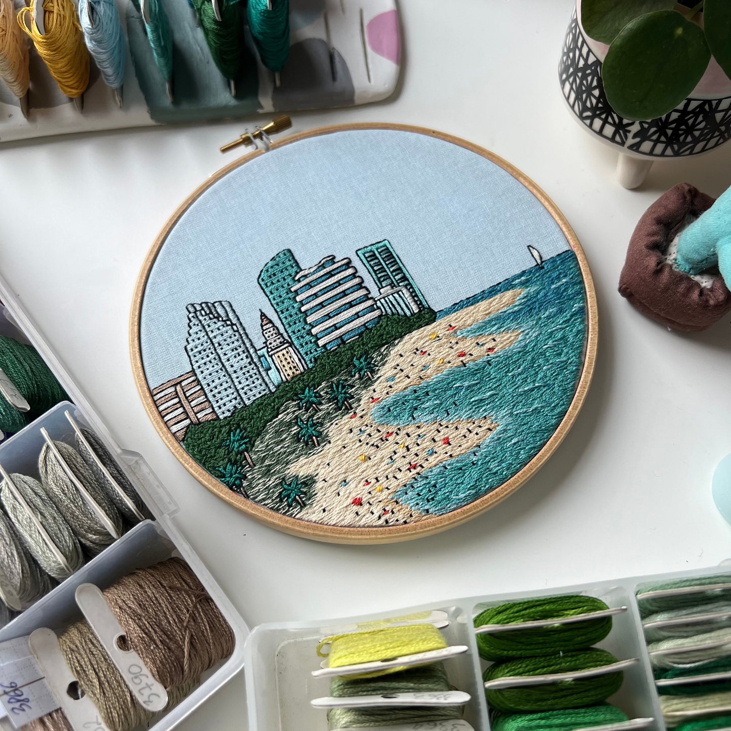 Miami, FL, Skyline - Hand Embroidery Pattern (PDF)
