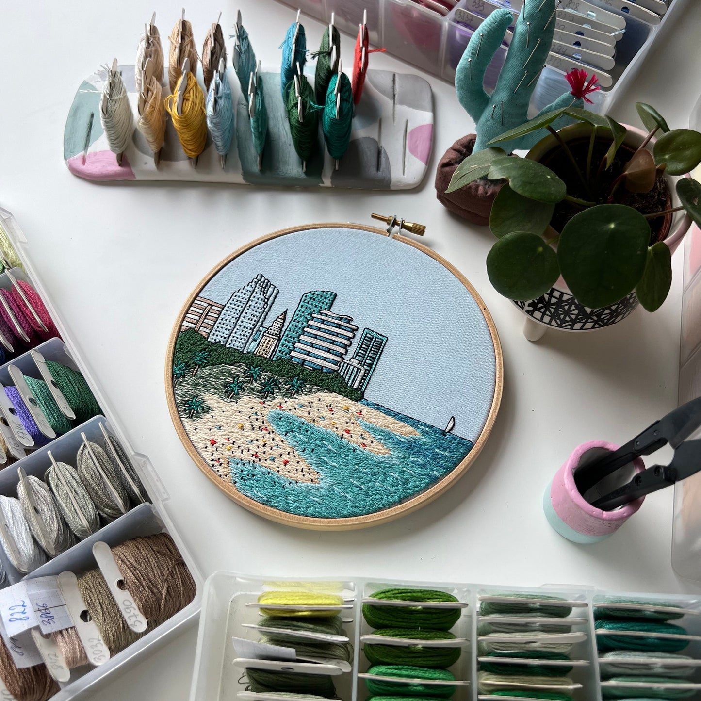 Miami, FL, Skyline - Hand Embroidery Pattern (PDF)