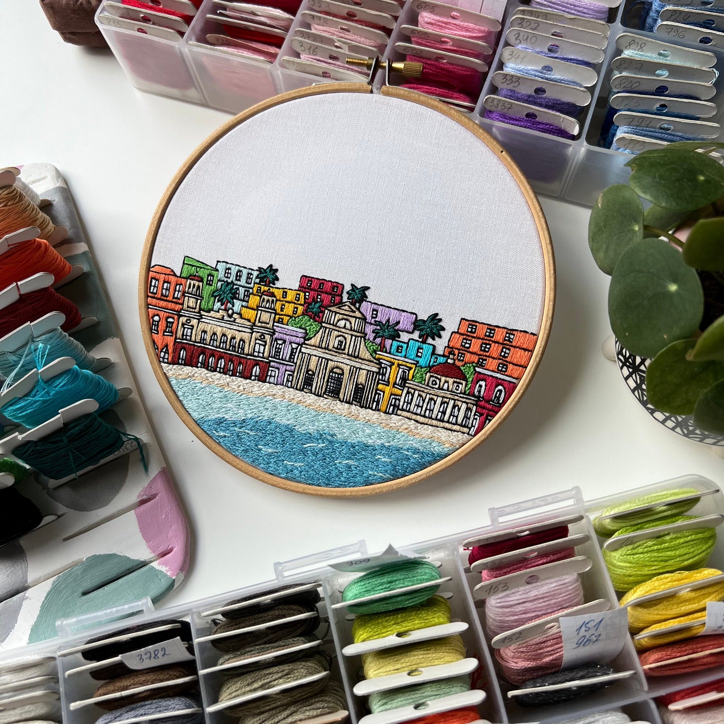 San Juan, Puerto Rico, Cityscape - Hand Embroidery Pattern (PDF)
