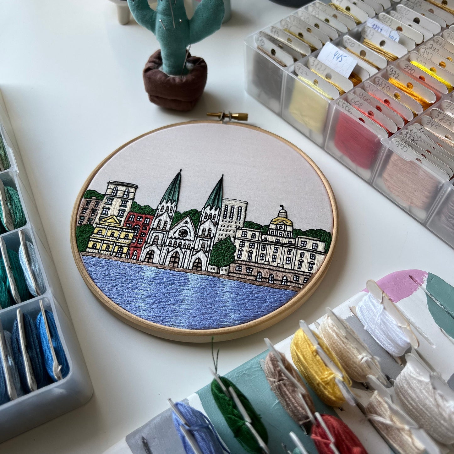 Savannah, Georgia, Cityscape - Hand Embroidery Pattern (PDF)