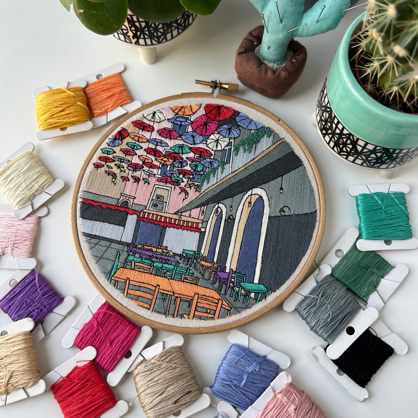 Market in Sicily, Italy - Hand Embroidery Pattern (PDF)