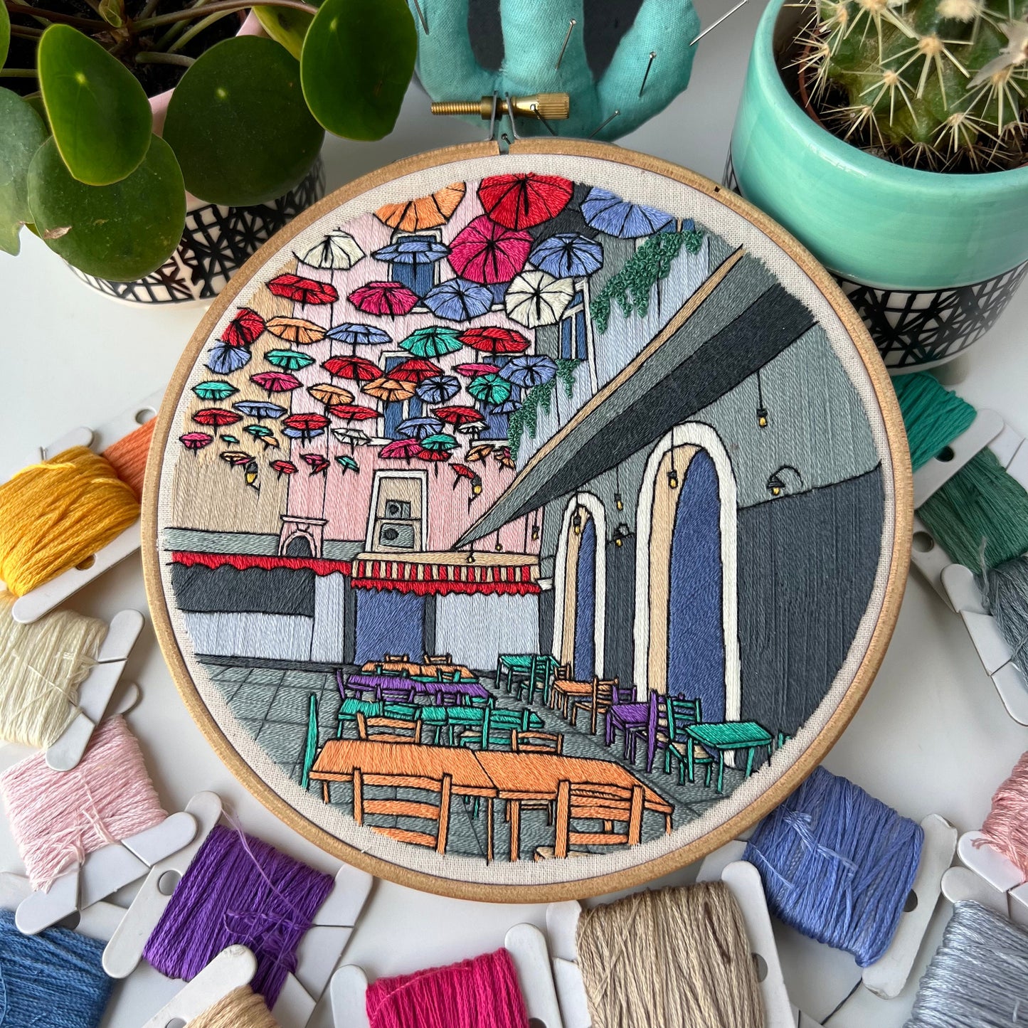Market in Sicily, Italy - Hand Embroidery Pattern (PDF)