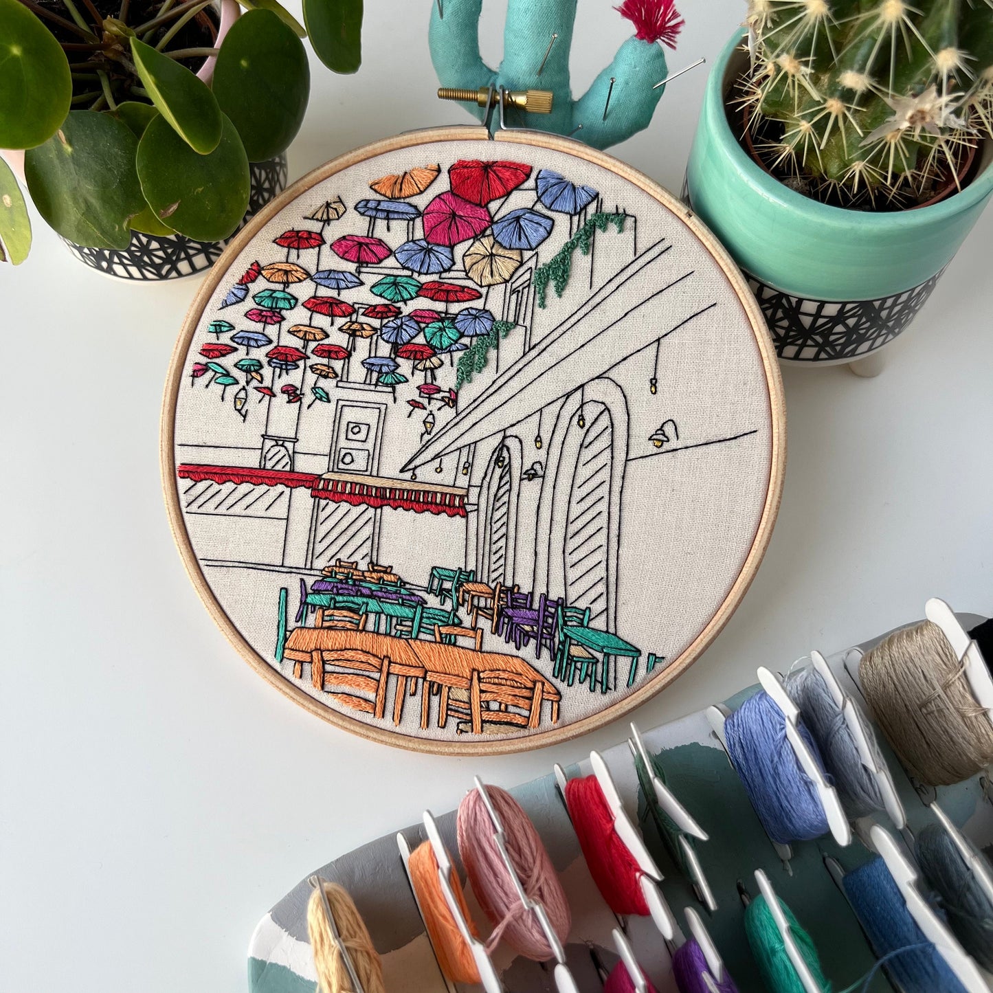 Market in Sicily, Italy - Hand Embroidery Pattern (PDF)