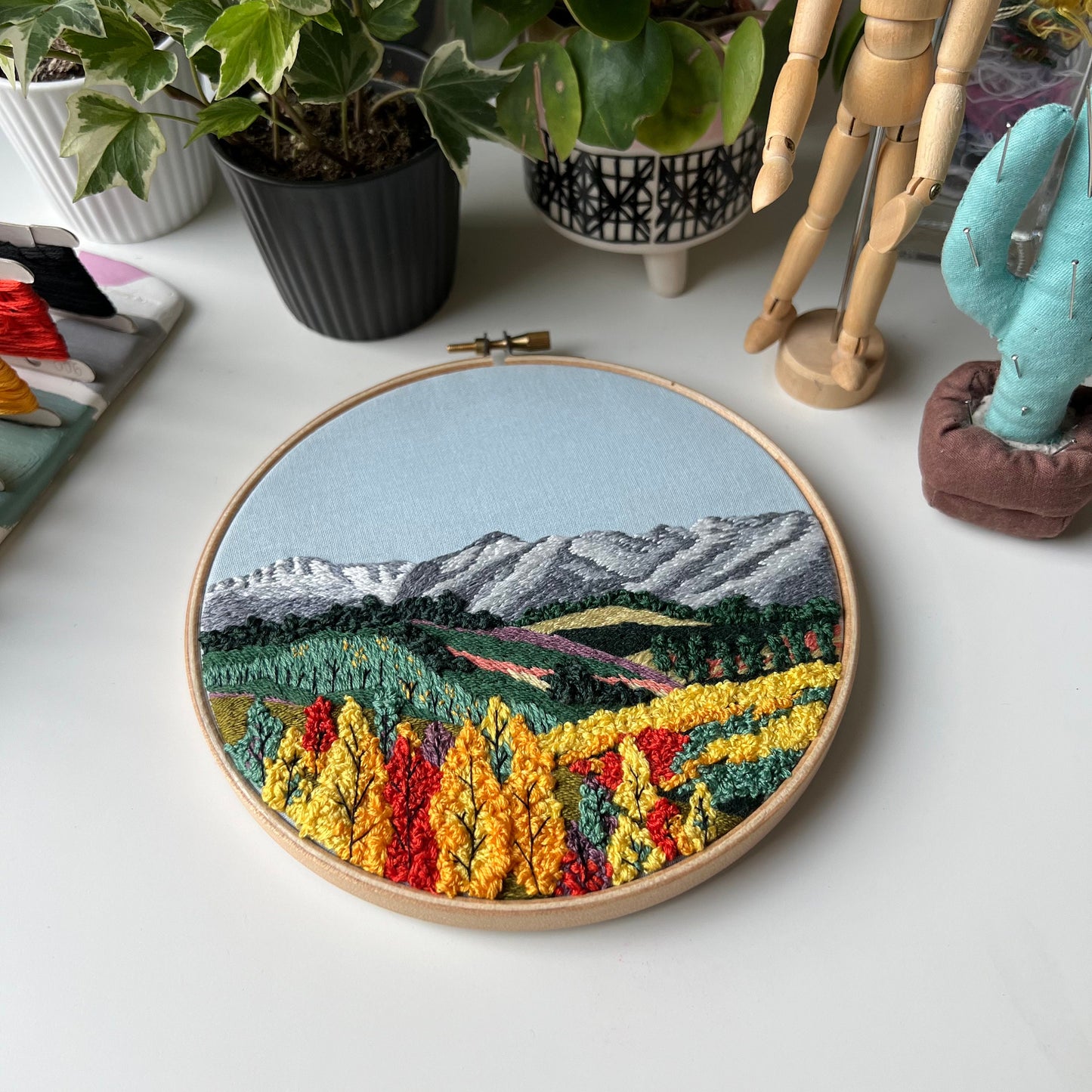 Mountain range in Fall, Landscape - Hand Embroidery Pattern (PDF)