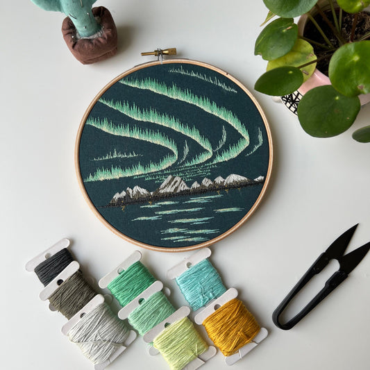 Northern Lights - Hand Embroidery Pattern (PDF) faimyxstitch.com