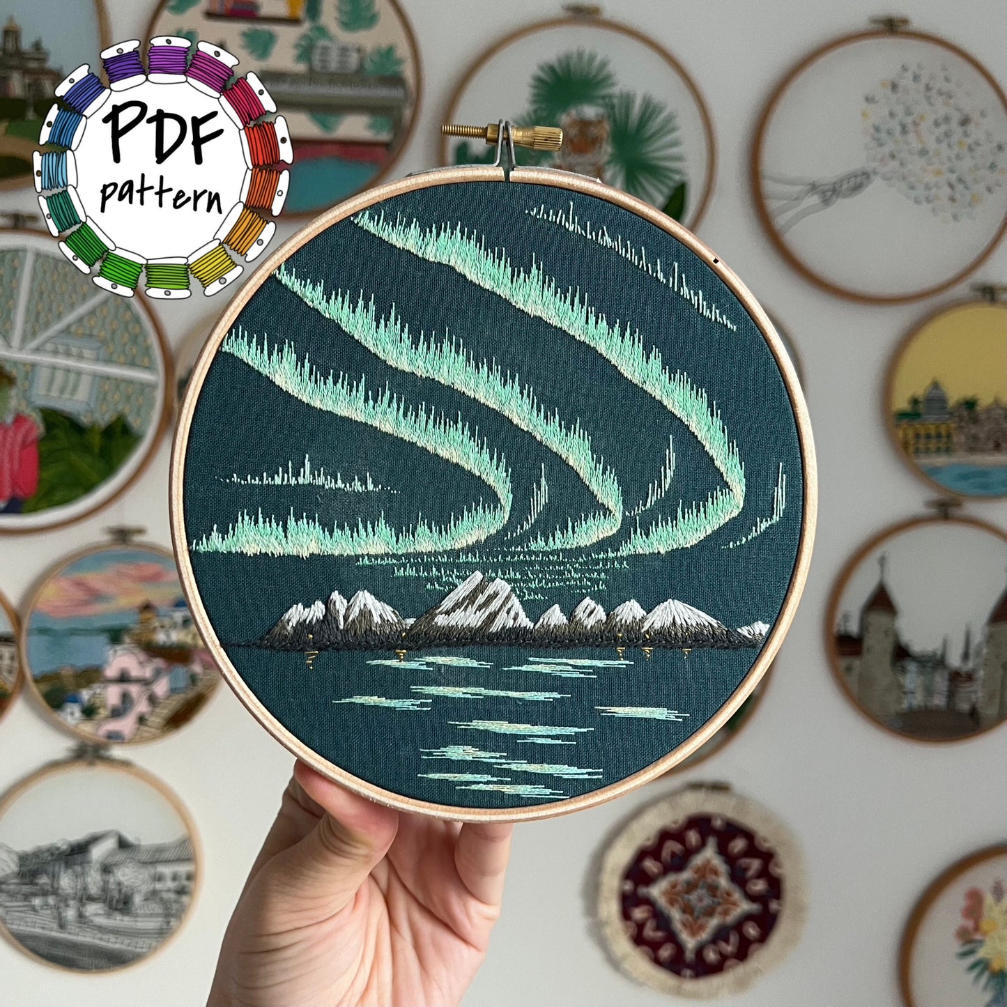 Northern Lights - Hand Embroidery Pattern (PDF)