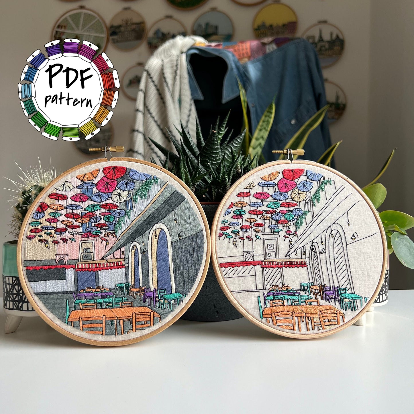 Market in Sicily, Italy - Hand Embroidery Pattern (PDF)