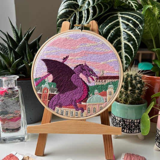 City of Dragons, Ljubljana, Slovenia - Hand Embroidery Pattern (PDF)